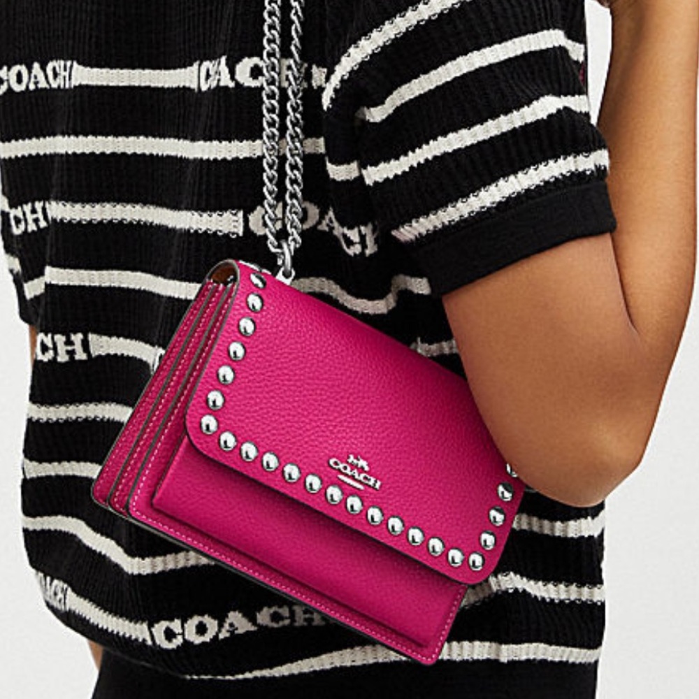 🩷HP🪅NWT COACH MINI KLARE CROSSBODY WITH SILVER RIVETS - Picture 6 of 16
